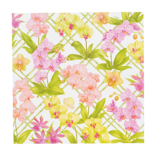 Caspari Orchid Conservatory Napkin Cocktail 18370C