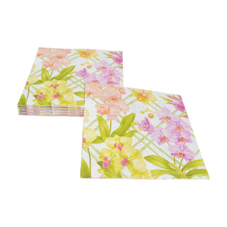 Caspari Orchid Conservatory Dinner Napkins - 20 Per Package 18370D