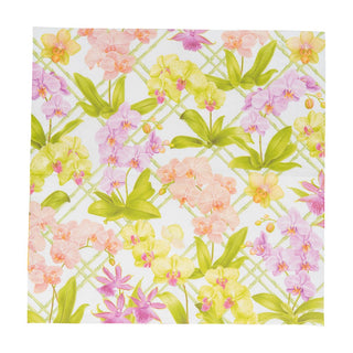 Caspari Orchid Conservatory Dinner Napkins - 20 Per Package 18370D