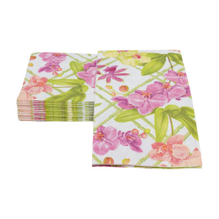 Caspari Orchid Conservatory Guest Towel Napkins - 15 Per Package 18370G