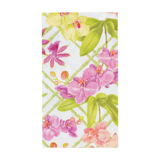 Caspari Orchid Conservatory Guest Towel Napkins - 15 Per Package 18370G