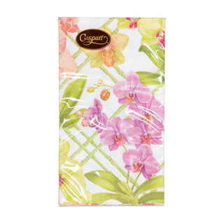 Caspari Orchid Conservatory Guest Towel Napkins - 15 Per Package 18370G
