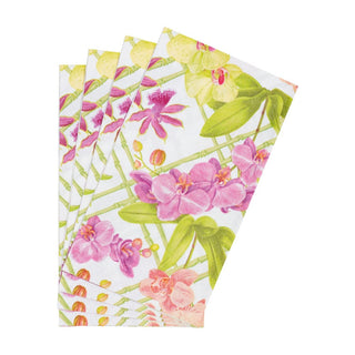 Caspari Orchid Conservatory Guest Towel Napkins - 15 Per Package 18370G
