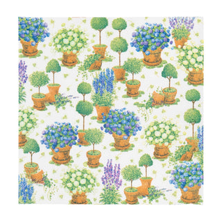 Caspari Potted Hydrangeas Napkin Cocktail 18390C