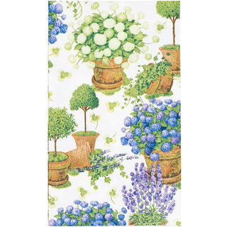 Caspari Potted Hydrangeas Guest Towel 18390G
