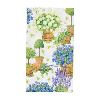 Caspari Potted Hydrangeas Guest Towel Napkins - 15 Per Package 18390G