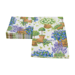 Caspari Potted Hydrangeas Guest Towel Napkins - 15 Per Package 18390G