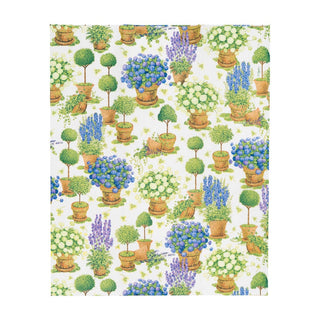 Caspari Potted Hydrangeas Guest Towel Napkins - 15 Per Package 18390G