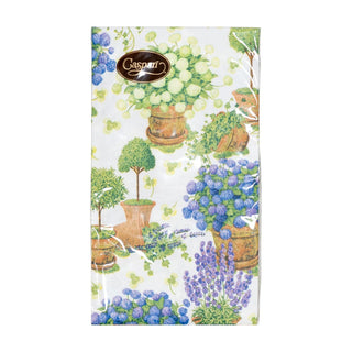 Caspari Potted Hydrangeas Guest Towel Napkins - 15 Per Package 18390G
