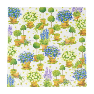 Caspari Potted Hydrangeas Luncheon Napkins - 20 Per Package 18390L