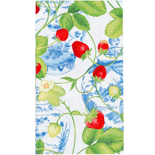 Caspari Strawberries And Cream Guest Towel 18400G