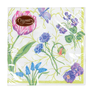 Caspari Floral Majolica Napkin Cocktail 18410C