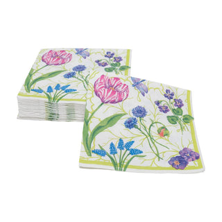 Caspari Floral Majolica Napkin Cocktail 18410C