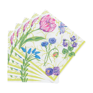 Caspari Floral Majolica Napkin Cocktail 18410C