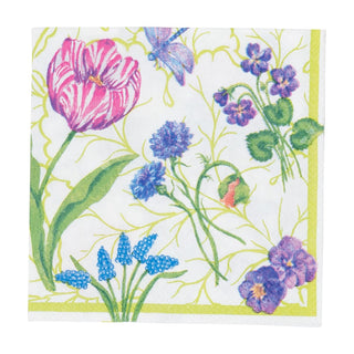Caspari Floral Majolica Napkin Cocktail 18410C