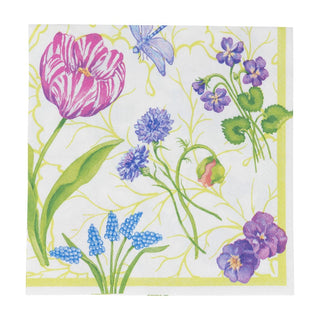 Caspari Floral Majolica Luncheon Napkins - 20 Per Package 18410L