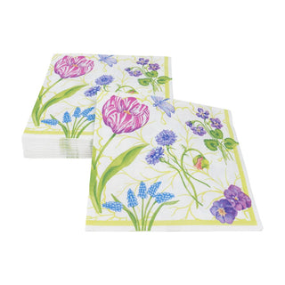 Caspari Floral Majolica Luncheon Napkins - 20 Per Package 18410L