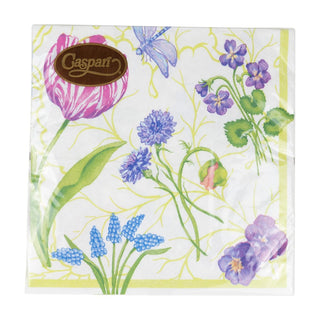 Caspari Floral Majolica Luncheon Napkins - 20 Per Package 18410L