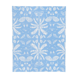 Caspari Palms And Parasols Ocean Guest Towel Napkins - 15 Per Package 18420G