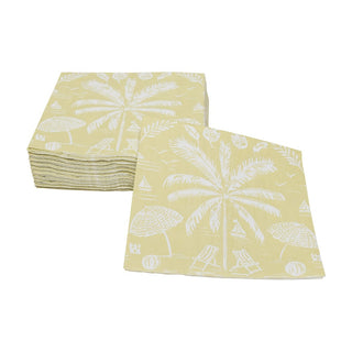 Caspari Palms And Parasols Key Lime Napkin Cocktail 18421C