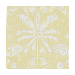 Caspari Palms And Parasols Key Lime Napkin Cocktail 18421C