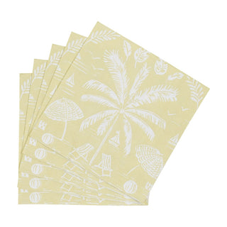 Caspari Palms And Parasols Key Lime Napkin Cocktail 18421C