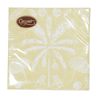 Caspari Palms And Parasols Key Lime Napkin Cocktail 18421C