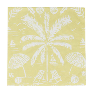 Caspari Palms And Parasols Key Lime Luncheon Napkins - 20 Per Package 18421L