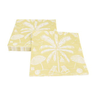 Caspari Palms And Parasols Key Lime Luncheon Napkins - 20 Per Package 18421L