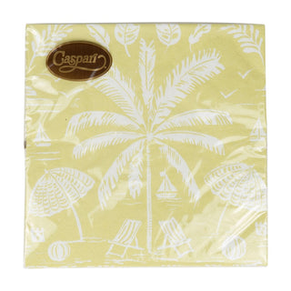 Caspari Palms And Parasols Key Lime Luncheon Napkins - 20 Per Package 18421L