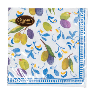 Caspari Mediterranean Blue Napkin Cocktail 18430C