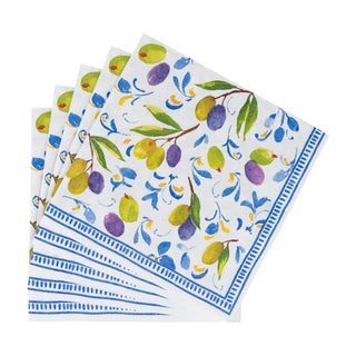 Caspari Mediterranean Blue Luncheon Napkins - 20 Per Package 18430L