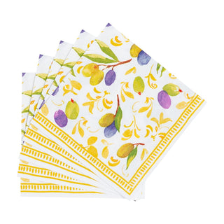 Caspari Mediterranean Dijon Napkin Cocktail 18431C