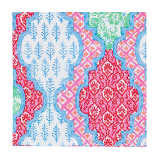Caspari Provencale Cotton Pink Multi Napkin Cocktail 18440C