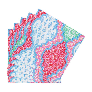 Caspari Provencale Cotton Pink Multi Napkin Cocktail 18440C
