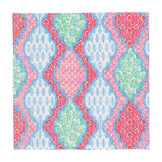Caspari Provencale Cotton Pink Multi Napkin Cocktail 18440C