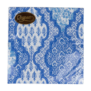 Caspari Provencale Cotton Blue Luncheon Napkins - 20 Per Package 18441L