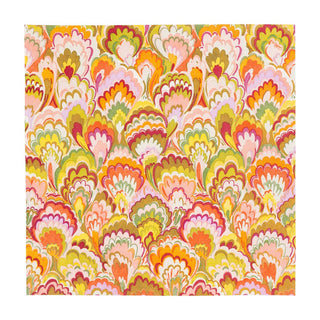 Caspari Marbled Ceramica Rspbrry/Chartreuse Napkin Cocktail 18450C