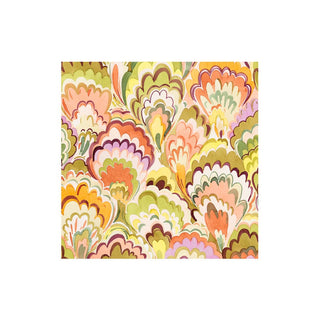 Caspari Marbled Ceramica Rspbrry/Chartreuse Napkin Cocktail 18450C