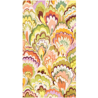 Caspari Marbled Ceramica Rspbrry/Chartreuse Guest Towel 18450G