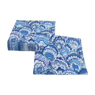 Caspari Marbled Ceramica Indigo Napkin Cocktail 18451C