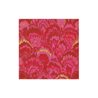 Caspari Marbled Ceramica Red & Fuchsia Cocktail Napkins - includes 12 Cocktail Napkins 18452C