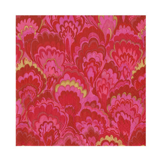 Caspari Marbled Ceramica Red & Fuchsia Luncheon Napkins - includes 20 Luncheon Napkins 18452L