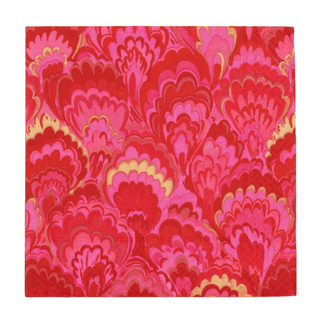 Caspari Marbled Ceramica Red & Fuchsia Luncheon Napkins - includes 20 Luncheon Napkins 18452L