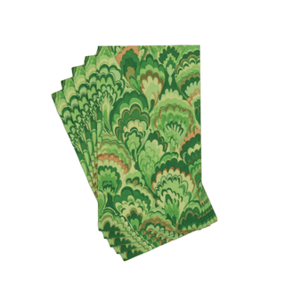 Caspari Marbled Ceramica Green Guest Towels - includes 15 Guest Towels 18453G