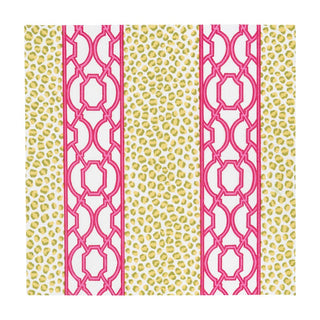 Caspari Knots And Spots Green/Fuchsia Napkin Cocktail 18460C