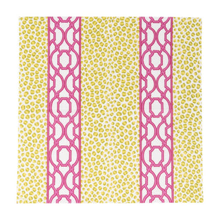 Caspari Knots And Spots Green/Fuchsia Napkin Luncheon 18460L