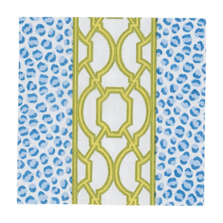 Caspari Knots And Spots Blue/Green Napkin Cocktail 18461C