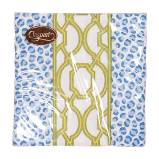 Caspari Knots And Spots Blue/Green Napkin Cocktail 18461C