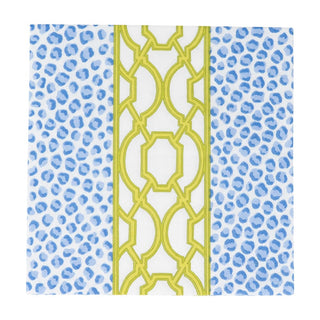 Caspari Knots And Spots Blue & Green Luncheon Napkins - 20 Per Package 18461L